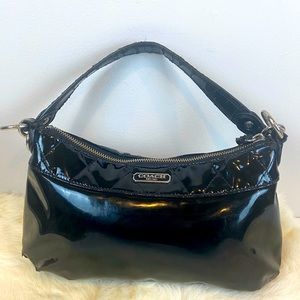Coach Poppy Black Liquid Gloss Quilted Purse